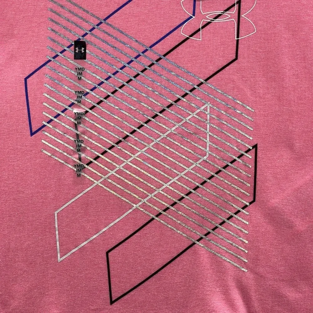 Under‎ Armour Cropped Top Girls Size Medium Pink Graphic Logo Shirt Girls M